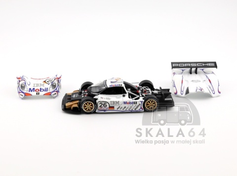 Model samochodu Porsche 911 GT1 24h Le Mans 1998 Winner #26 L. Aïello A. McNish S. Ortelli w skali 1:64 - elementy