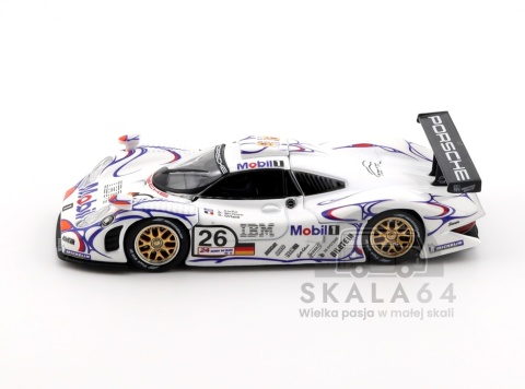 Model samochodu Porsche 911 GT1 24h Le Mans 1998 Winner #26 L. Aïello A. McNish S. Ortelli w skali 1:64 - bok