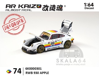 PREORDER ALMOST REAL AR BOX Porsche RWB 930 Apple 1:64