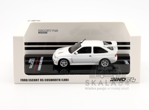 Model samochodu Ford Escort RS Cosworth White LHD w skali 1:64 - opakowanie