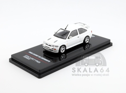 Model samochodu Ford Escort RS Cosworth White LHD w skali 1:64 - przód
