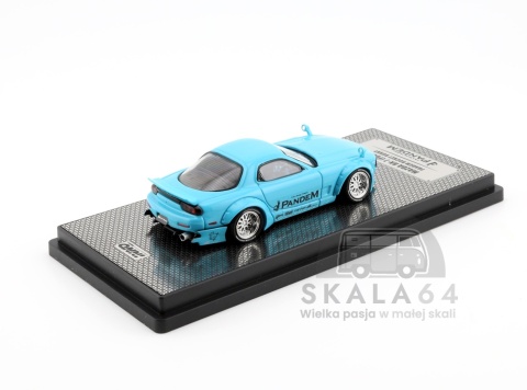 Model samochodu Mazda RX-7 FC3S Pandem Rocket Bunny Tiffany Blue w skali 1:64 - tył