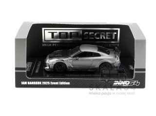 INNO64 Nissan GT-R R35 Top Secret Gray Metallic Carbon Hood IAM BANGKOK 2025 Event Edition 1:64