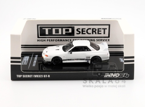 Model samochodu Nissan Skyline Top Secret VR32 GT-R White w skali 1:64 - opakowanie