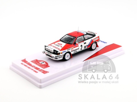 Model samochodu Toyota Celica GT-Four ST165 Rally Monte Carlo Winner 1991 C. Sainz / L. Moya w skali 1:64 - przód