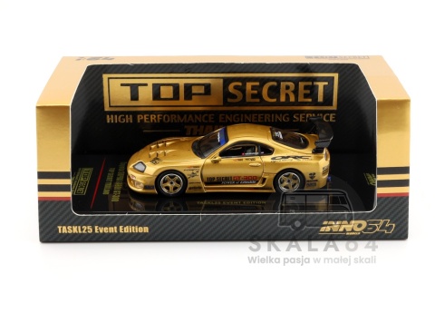 Model samochodu Toyota Supra A80 GT300 GOLD Top Secret Thailand TASKL25 Event Edition w skali 1:64 - opakowanie