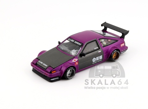 Model samochodu Toyota AE86 Sprinter Trueno TOUGE V1 Purple w skali 1:64 - przód