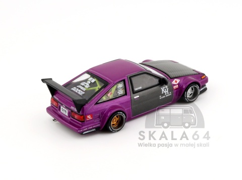 Model samochodu Toyota AE86 Sprinter Trueno TOUGE V1 Purple w skali 1:64 - tył