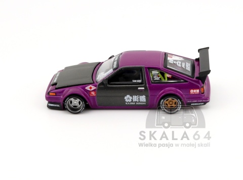 Model samochodu Toyota AE86 Sprinter Trueno TOUGE V1 Purple w skali 1:64 - bok