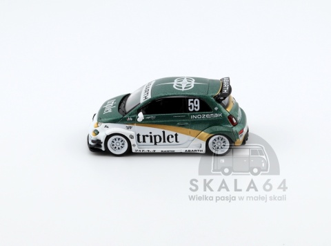Model samochodu Fiat 595 Abarth LB-WORKS TY Edition Tyson Yoshi RHD w skali 1:64 - bok