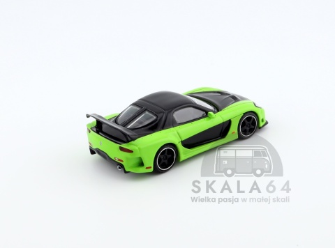 Model samochodu Mazda RX-7 Veilside Fortune7 Green LHD w skali 1:64 - tył