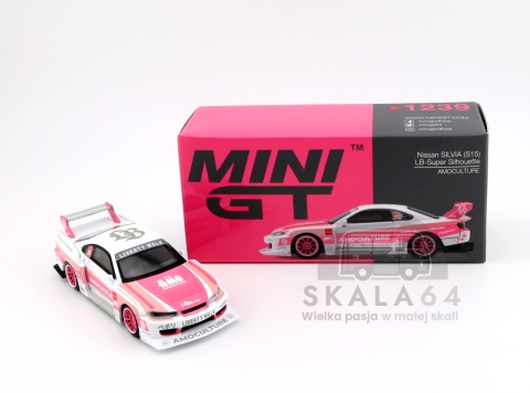 Model samochodu Nissan Silvia S15 LB-Super Silhouette AMOCULTURE w skali 1:64 - kartonik