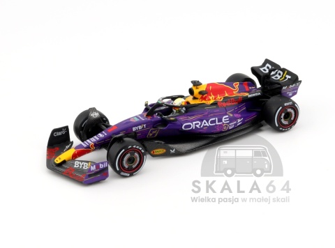 Model bolidu F1 Oracle Red Bull Racing RB19 #1 Max Verstappen 2023 F1 Las Vegas GP Winner w skali 1:64 - przód