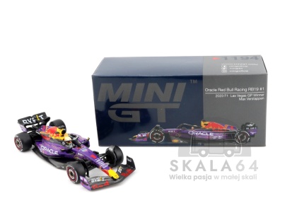 MINI GT Oracle Red Bull Racing RB19 #1 Max Verstappen 2023 F1 Las Vegas GP Winner 1:64 MGT01194-L