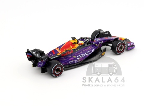 Model bolidu F1 Oracle Red Bull Racing RB19 #1 Max Verstappen 2023 F1 Las Vegas GP Winner w skali 1:64 - tył