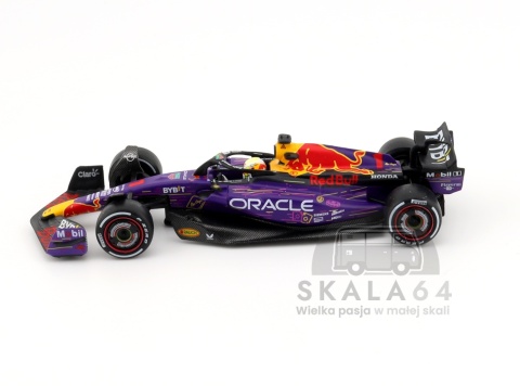 Model bolidu F1 Oracle Red Bull Racing RB19 #1 Max Verstappen 2023 F1 Las Vegas GP Winner w skali 1:64 - bok