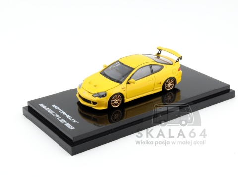 Model samochodu Honda Integra Type R DC5 Mugen Phoenix Yellow RHD w skali 1:64 M65810 - przód