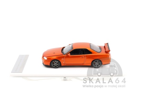 MOTORHELIX Nissan Skyline GT-R R34 V-Spec II Customized Metallic Orange 1:64 M63471