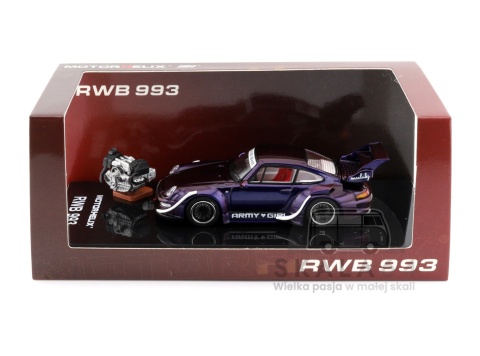 Model samochodu Porsche 911 RWB 993 Army Girl w skali 1:64 M62205 - opakowanie