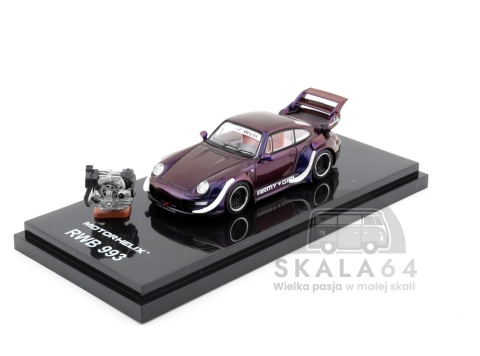 Model samochodu Porsche 911 RWB 993 Army Girl w skali 1:64 M62205 - przód