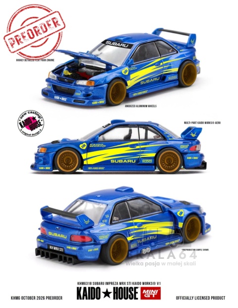 PREORDER MINI GT Kaido House 1998 Subaru Impreza WRX STI Kaido Works V1 KHMG318 1:64