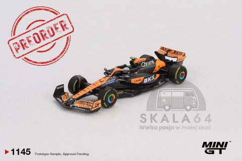 PREORDER MINI GT MGT01145-BL 2024 McLaren Mcl38 #4 Lando Norris Winner Hungarian F1 Gp