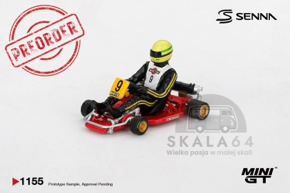 PREORDER MINI GT MGT01155 1981 Senna Kart Formula K #9 Ayrton Senna Da Silva Karting World Championship
