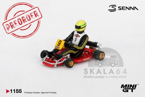 PREORDER MINI GT MGT01155 1981 Senna Kart Formula K #9 Ayrton Senna Da Silva Karting World Championship