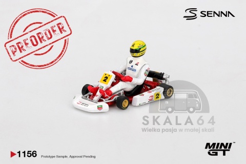 PREORDER MINI GT MGT01156 1993 Senna Kart Formula K #2 Ayrton Senna Da Silva Masters Of Paris-Bercy