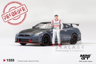 PREORDER MINI GT MGT01333-R 2024 Nissan GTR R35 NISMO Tsukuba Production Car Lap Record With Matsuda Figure Tssugio Matsuda