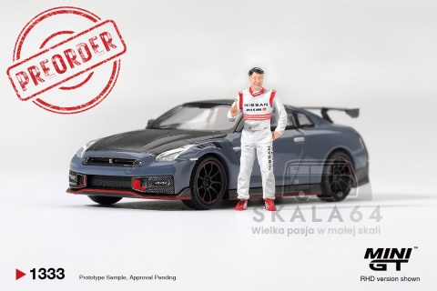 PREORDER MINI GT MGT01333-R 2024 Nissan GTR R35 NISMO Tsukuba Production Car Lap Record With Matsuda Figure Tssugio Matsuda