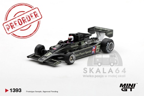 PREORDER MINI GT MGT01393-BL 1977 Lotus 78 #5 Mario Andretti US GP West Winner 1:64