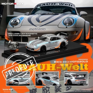 PREORDER MOTORHELIX Porsche 911 (993) RWB Rauh Welt Motozolo Coupe 1993 M62208 1:64