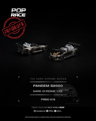 PREORDER POP RACE Dark Chrome Honda Pandem S2000 PRDC019 1:64