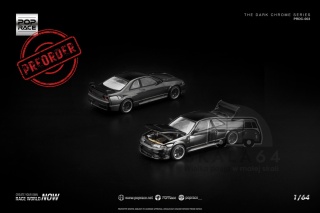 PREORDER POP RACE Dark Chrome Nissan Skyline R33 GT-R PRDC003 1:64