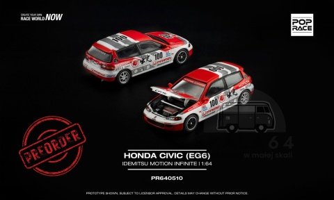 PREORDER POP RACE Honda Civic (EG6) Idemitsu Motion Infinite PR640510 1:64