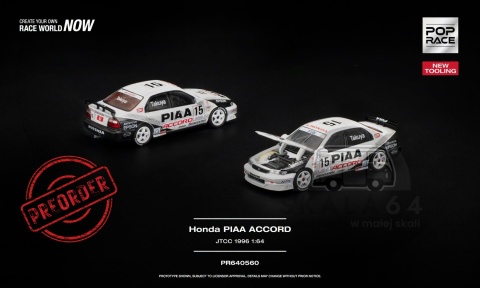PREORDER POP RACE Honda Accord PIAA JTCC PR640560 1:64
