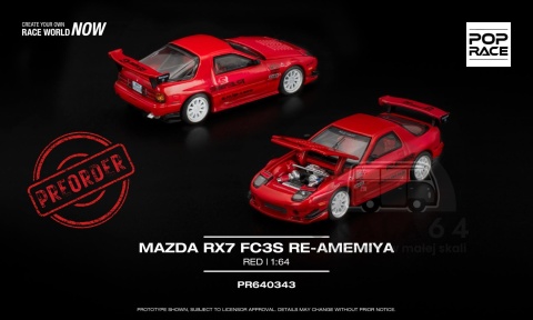 PREORDER POP RACE Mazda RX-7 FC3S RE-Amemiya PR640343 1:64