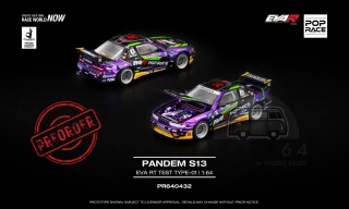 POP RACE Nissan Silvia S13 EVA RT Test Type-01 Pandem PR640432 1:64