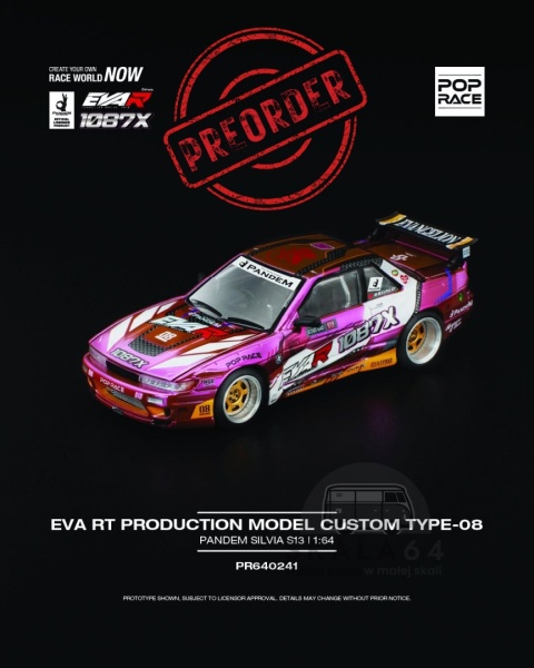 PREORDER POP RACE Pandem Silvia S13 EVA RT Production Model Custom Type-08 PR640241 1:64