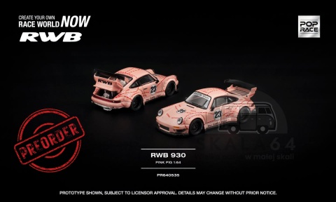 PREORDER POP RACE Porsche RWB 930 #23 Pink Pig PR640535 1:64