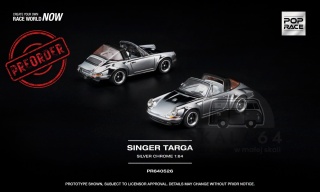 PREORDER POP RACE Porsche Singer Targa Silver Chrome PR640526 1:64
