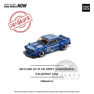 PREORDER POP RACE Skyline GT-R V8 Drift Hakosuka Calsonic PR640114 1:64