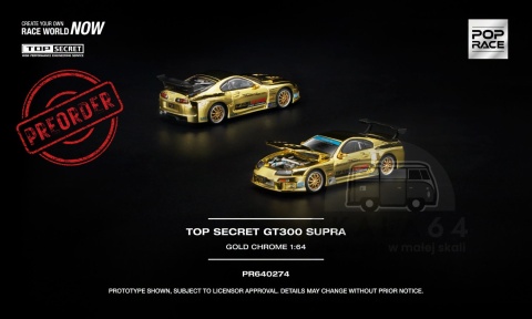 PREORDER POP RACE Toyota Supra Top Secret GT300 Gold Chrome PR640274 1:64