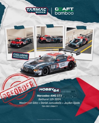 PREORDER TARMAC WORKS 2024 Mercedes-Benz AMG GT GT3 #77 Maximilian Gotz Bathurst 12h 1:64