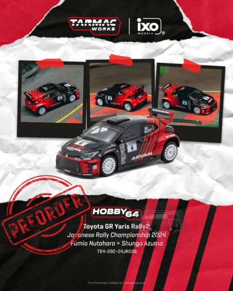 PREORDER TARMAC WORKS 2024 Toyota Yaris GR Rally1 Hybrid #6 Fumio Nutahara Japanese Rally Championship 1:64