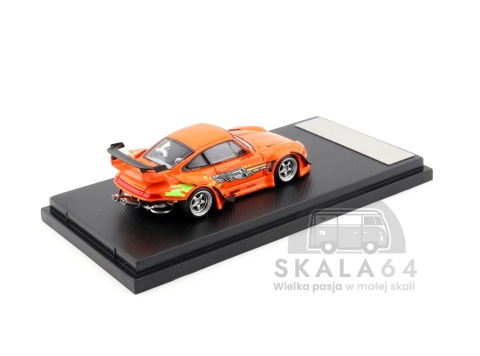 Model samochodu Porsche 911 RWB 993 RAUH-Welt Fast & Furious Orange w skali 1:64 - tył