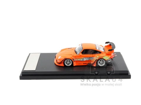 Model samochodu Porsche 911 RWB 993 RAUH-Welt Fast & Furious Orange w skali 1:64 - bok