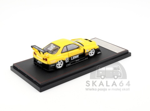 STREET WEAPON GHOST PLAYER Nissan Skyline R34 LBWK-ER34 Liberty Walk Yellow 1:64