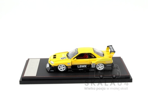 STREET WEAPON GHOST PLAYER Nissan Skyline R34 LBWK-ER34 Liberty Walk Yellow 1:64